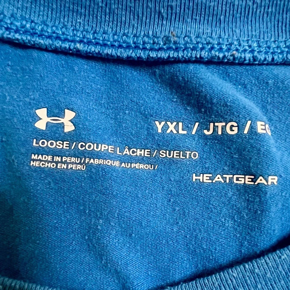 Under Armour YXL Breakin Records T-Shirt Youth Blue Good HeatGear 1298242‎